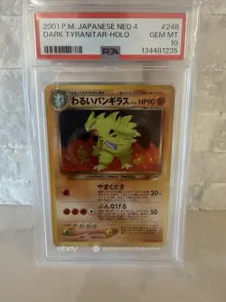 Dark Tyranitar 248 PSA 10 Japanese Neo 4 Pokemon Old Back Vintage - Image 1