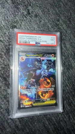 2025 POKEMON PHANTASMAL FLAMES MEGA CHARIZARD X EX HOLO SIR #125/094 PSA 9 - Image 1