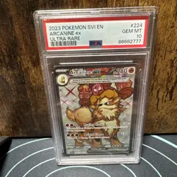 Pokemon TCG Arcanine ex 224/198 Scarlet & Violet Ultra Rare Full Art Holo PSA 10 - Image 1