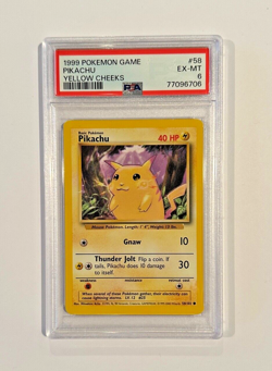 Pokemon Game 1999 #58 Pikachu Yellow Cheeks PSA 6 EX-MT - Image 1