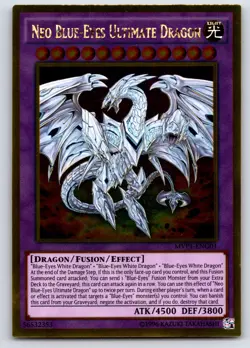 Neo Blue-Eyes Ultimate Dragon MVP1-ENG01 Gold Rare NM Unlimited - Image 1