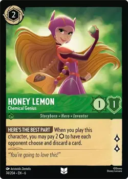 FOIL Honey Lemon - Chemical Genius 74/204 Uncommon Azurite Sea Lorcana Disney - Image 1