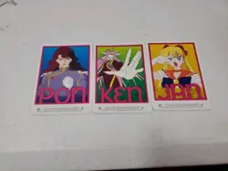 3 Sailor Moon Collectible Card Game Cards - Pon Jan Ken - Image 1