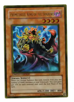 YuGiOh Card: Prometheus, King of the Shadows GLD1-EN027 Limited Ed Gold Rare! EX - Image 1
