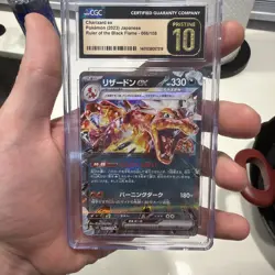 CGC 10 Pristine Charizard ex 066/108 Ruler of the Black Flame sv3 Pokemon Card - Image 1