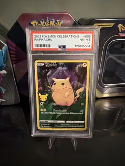 Pokemon Pikachu TCG Celebrations Holo Full Art Rare Card 005/025 PSA 8 - Image 1