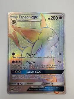 Pokemon TCG Sun & Moon Espeon GX Rainbow Secret Rare Card 152/149 152/149 - Image 1