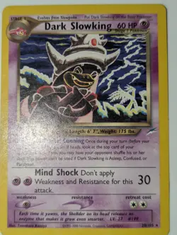Minor Flaws Dark Slowking 20/105 60 HP Neo Destiny Rare Royal Pokemon Card,WOTC, - Image 4