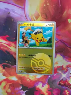 CHINESE Horizons Gem Pikachu Pokemon Card Mint (0701/09 Captain Pikachu) - Image 1
