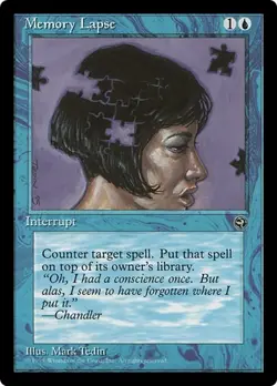 MEMORY LAPSE x4 mtg NM/NM- Homelands 4 Common (Ver 2 -Puzzle) - Image 1