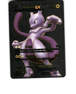 Custom Metallic Black Mewtwo Card Mewtwo Vmax READ DESCRIPTION BELOW - Image 1