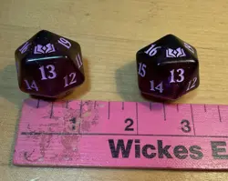 Set Of 2 Magic: The Gathering Dice - D20 Spindown MTG Purple Glitter - Image 3