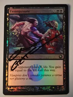 Magic The Gathering - 1x Signed Foil Exsanguinate (mtg) Scars of Mirrodin - Image 1