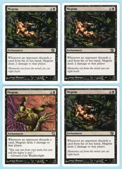 Megrim x4 4x Various Sets (3-8th, 1-9th) PLAYSET Black Enchant MTG SP - NM AZ1 - Image 1