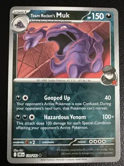 Reverse Holo Team Rocket's Muk 124/182 Uncommon Destined Rivals Pokemon - Image 1