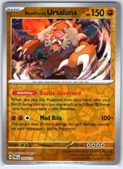 Bloodmoon Ursaluna 054/131 Holo Prismatic Evolutions Pokemon Reverse Holo NM - Image 1