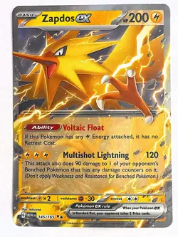 Zapdos ex 145/165 Double Rare 151 Pokemon Near Mint - Image 1