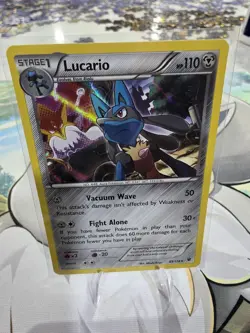 Lucario 63/124 Cosmos Holo Rare Pokemon XY Fates Collide NM - Image 1
