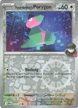 Pokemon TCG Team Rocket's Porygon NM Common Reverse Holo SV10: Destined Rivals 1 - Image 1