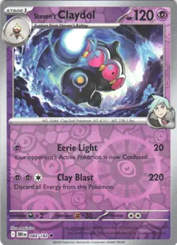 Pokemon TCG Steven's Claydol NM Uncommon Reverse Holo SV10: Destined Rivals 084/ - Image 1