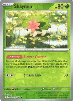 Pokemon TCG Shaymin NM Uncommon Reverse Holo SV10: Destined Rivals 010/182 - Image 1