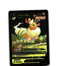 Custom Metallic Black Flareon Card Flareon Vmax READ DESCRIPTION BELOW - Image 1