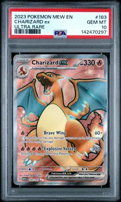 2023 POKEMON MEW EN-151 ULTRA RARE #183 CHARIZARD EX PSA 10 - Image 1