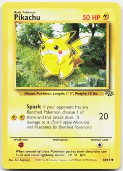 Pokemon TCG Pikachu Jungle Common 60/64 Unlimited - Image 1