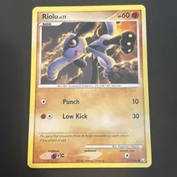 Riolu LV.11 117/146 Regular Diamond & Pearl Legends Awakened Pokemon TCG NM 2008 - Image 1