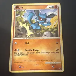 Riolu 60/95 Regular HGSS Unleashed Common Pokemon TCG LP 2010 - Image 1