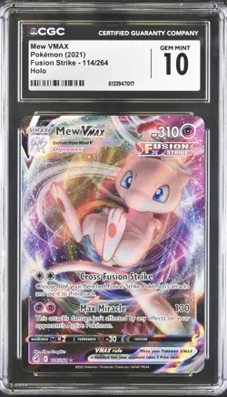 2021 POKEMON FUSION STRIKE - HOLO #114/264 MEW VMAX CGC 10 GEM MINT - Image 1