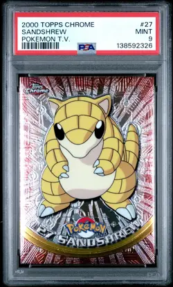2000 TOPPS CHROME POKEMON T.V. #27 SANDSHREW POKEMON T.V. PSA 9 - Image 1