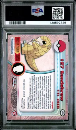 2000 TOPPS CHROME POKEMON T.V. #27 SANDSHREW POKEMON T.V. PSA 9 - Image 2