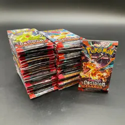 Lot of (58) Pokemon TCG Obsidian Flames Booster Packs SEALED SV03 - Image 1