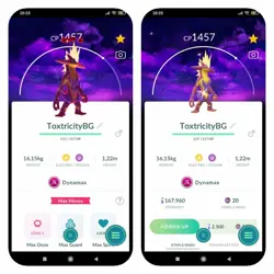 Pokemon Shiny Dynamax Toxtricity (Amped Form) - Dark Skies Background - Image 1
