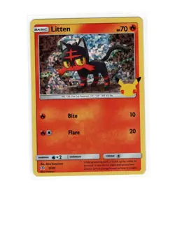 2021 Pokemon McDonald's 25th Anniversary Special Edition Litten #15/25 Foil - Image 1