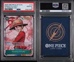2025 One Piece OP13 EN Alternate Art #118 Monkey D. Luffy PSA 10 GEM MINT - Image 3