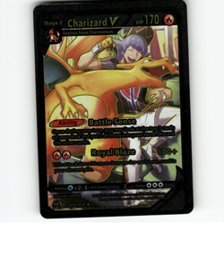 Custom Metallic Black Charizard Card Charizard V READ DESCRIPTION BELOW - Image 1