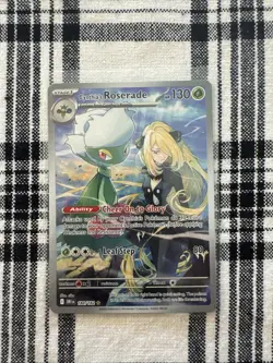 Pokemon TCG Cynthia's Roserade Card Destined Rivals IR Holo Full Art 184/182 - Image 1