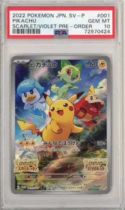 PSA 10 Pikachu 001/SV-P Promo Scarlet & Violet Japanese Pokemon Card - Image 1