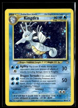 Pokemon TCG Kingdra Neo Genesis Holo Rare Card 8/111 LP - Image 1