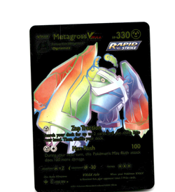 Custom Metallic Black Metagross Card Metagross Vmax READ DESCRIPTION BELOW - Image 1