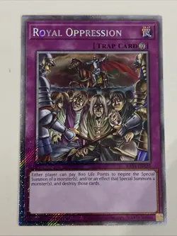 Yugioh - Royal Oppression - 1st Edition Platinum Secret Rare NM - Free Holo Card - Image 1