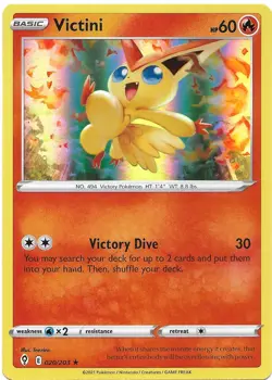 Victini 20/203 Holo Rare Evolving Skies Pokemon TCG Card - Image 1