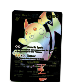 Custom Metallic Black Raichu Card Raichu Vmax READ DESCRIPTION BELOW - Image 1