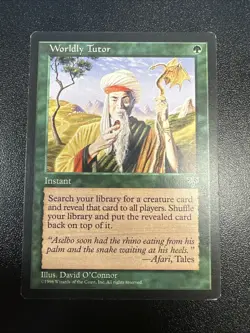 Wordly Tutor MTG Mirage Vintage 1996 Regular Rare LP JL - Image 1