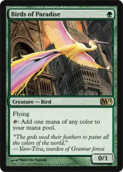 MTG English Birds of Paradise NM Normal Magic 2012 Core Set - Image 1