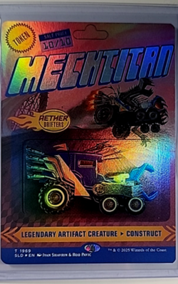 2025 MTG Magic The Gathering Secret Lair Drop Borderless Foil Mechtitan Token - Image 1
