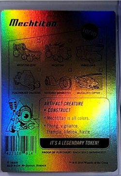 2025 MTG Magic The Gathering Secret Lair Drop Borderless Foil Mechtitan Token - Image 2