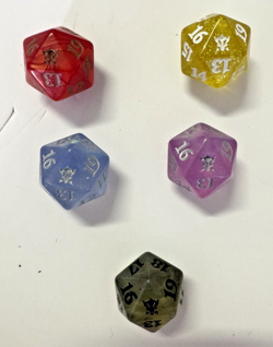 MTG Dragons of Tarkir Prerelease Spin Down Dice Set - All 5 Breath Weapon D20s - Image 1